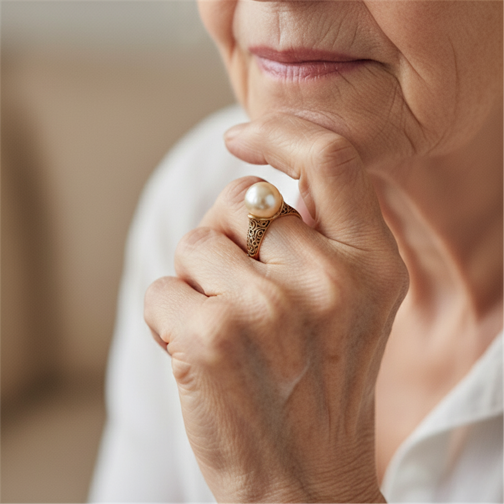 Oro Anello bellissimo con stile unico