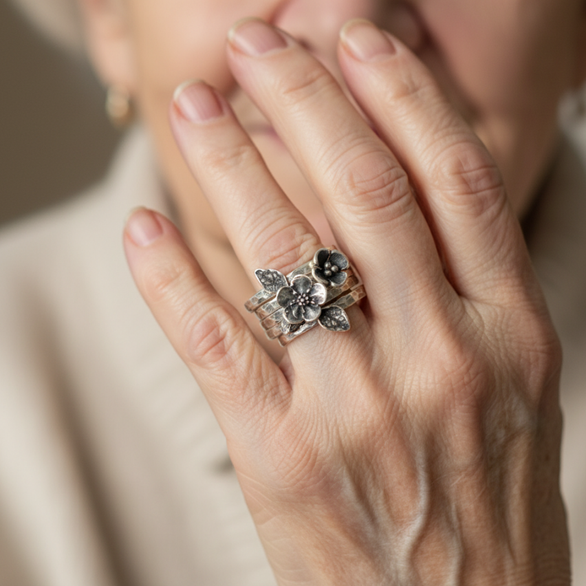 Argento Anello vintage fatto a mano