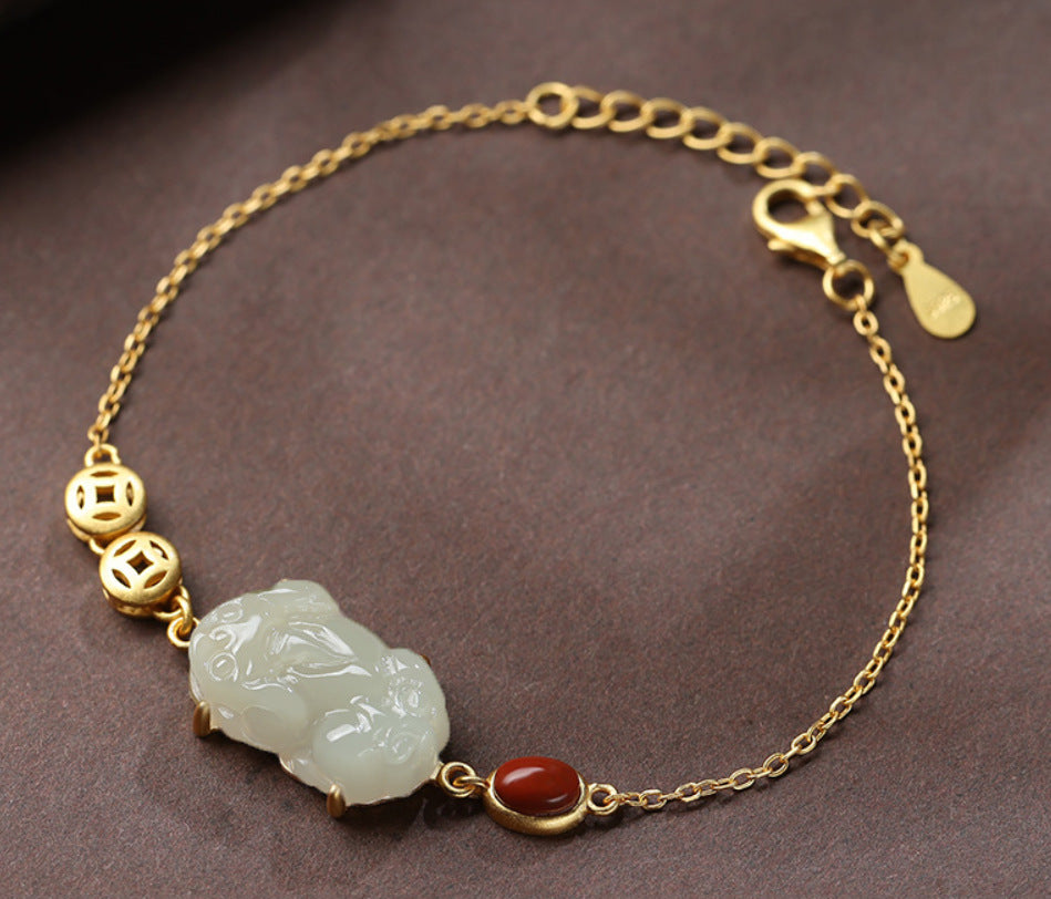 Argento Bracciale artigianale delicato