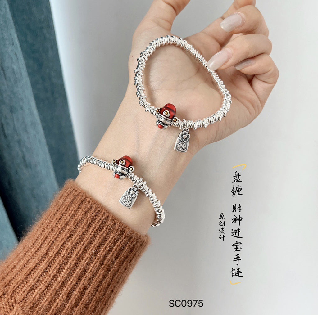 Argento Bracciale artigianale delicato